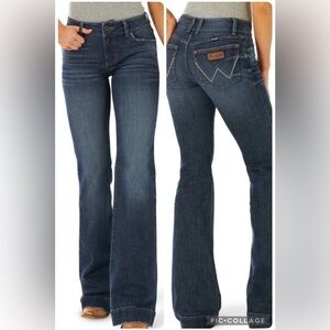 Wrangler Retro Mae Trouser Flare Jeans Shelby Wash Size 5x30 EUC Western Womens